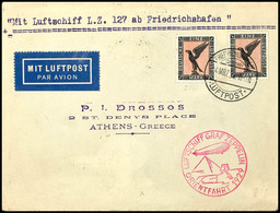 1929, Orientfahrt, Auflieferung Friedrichshafen Mit Sonderbestätigungsstempel In Type I, Brief Mit Zwei Stück 1 M. Adler - Sonstige & Ohne Zuordnung