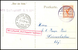 1929, Fahrt Nach Zürich - Dübendorf, Bordpost Vom 2.11., Karte Mit 50 Pfg. Adler Und Vorderseitig Allen Stempeln, Pracht - Altri & Non Classificati