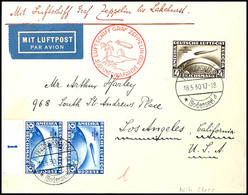 1930, Südamerikafahrt, Friedrichshafen Bis Lakekurst, Brief Mit Senkrechtem Unterrand-Paar 2 RM Südamerikafahrt Und 4 RM - Sonstige & Ohne Zuordnung