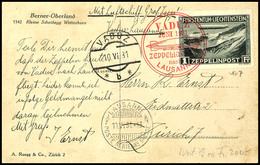 1931, Fahrt Vaduz-Lausanne, Ansichtskarte "Berner-Oberland" Mit 1 Fr. Zeppelin Mit Postsonderstempel "VADUZ JUNI 1931" N - Andere & Zonder Classificatie