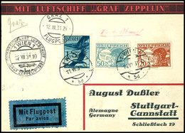 1931, Österreichfahrt, österr. Post Mit Postsonderstempel Wien Und Abwurf Graz, Dekorative Vordruckkarte Aus WIEN 11.VII - Other & Unclassified