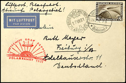 1931, Polarfahrt, Friedrichshafen Bis Malyguin, Brief Mit 4 RM. Polarfahrt Von "FRIEDRICHSHAFEN 24.7.31" Nach Freiburg M - Autres & Non Classés