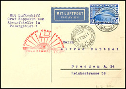 1931, Polarfahrt, Friedrichshafen Bis Malyguin, Karte Mit 2 RM. Polarfahrt Von "FRIEDRICHSHAFEN 24.7.31" Nach Dresden Mi - Sonstige & Ohne Zuordnung
