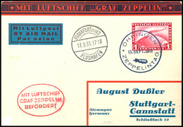1931, Friedrichshafen-Öhringen-Frankfurt-Friedrichshafen, Postaufnahme In Öhringen Bis Frankfurt, Bildpostkarte Mit 1 RM - Sonstige & Ohne Zuordnung
