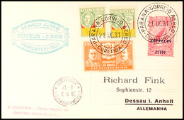 1931, 2. SAF, Brasilianische Post, Mit U. A. Zeppelin-Sondermarke 2.500 Reis Frankierte Foto-AK "Bacachery" Nach Dessau, - Sonstige & Ohne Zuordnung