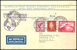 1932, 1. Südamerikafahrt, Bordpost Hinfahrt, Brief Mit 1 Rm. Zeppelin, 15 Pfg Adler Und 60 Pfg Reichspräsidenten Mit Bor - Sonstige & Ohne Zuordnung