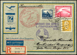 1932, 1. Südamerikafahrt, Anschlussflug Ab Berlin, R-Brief Mit 1 RM. Zeppelin, 25 Pfg Nothilfe Und 80 Pfg Reichspräsiden - Sonstige & Ohne Zuordnung