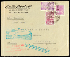 1932, 3.SAF, Brasilianische Post, Brief (gefaltet) Mit Blauem Bestätigungsstempel, Katalog: Si.151B BF - Sonstige & Ohne Zuordnung