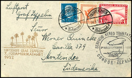 1932, 7. Südamerikafahrt, Auflieferung Friedrichshafen, Brief Mit 1 RM. Zeppelin, 50 Pfg Adler Und 25 Pfg Reichspräsiden - Sonstige & Ohne Zuordnung