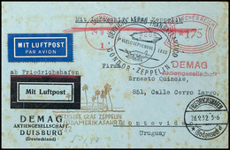 1932, 7. Südamerikafahrt, Auflieferung Friedrichshafen, Brief Mit 175 Pfg Freistempel "DUISBURG 24 9 32" Nach Montevideo - Sonstige & Ohne Zuordnung