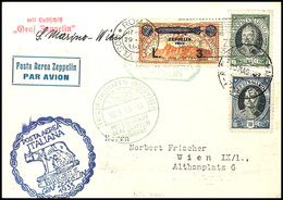 1933, Italienfahrt, San-Marino-Post, Karte Mit 3 L. Zeppelinmarke Und 10 Und 65 C. Freimarken Mit Sonderstempel "CITTA 2 - Sonstige & Ohne Zuordnung