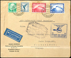 1933, 3. Südamerikafahrt, Auflieferung Friedrichshafen, Brief Mit 1 Und 2 RM. Zeppelin Sowie 20 Pfg Adler Und 5 Pfg Hind - Sonstige & Ohne Zuordnung