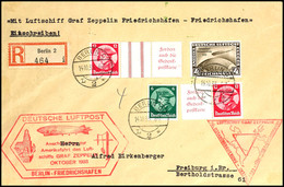 1933, Chicagofahrt, Anschlussflug Ab Berlin, R-Brief Mit 4 RM Chicagofahrt, Zweimal 12 Pfg Fredericus In Zusammendrucken - Sonstige & Ohne Zuordnung