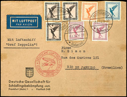1934, 2. Südamerikafahrt, Auflieferung Friedrichshafen Mit Stempel "c", Brief Mit 15 Pfg(2), 20 Pfg, 50 Pfg Und 1 M. Adl - Sonstige & Ohne Zuordnung