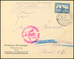 1936, Olympiafahrt, Brief Mit 2 Mk Alt-Köln MiNr. 365 Nach Bückeburg, Kuvert Senkr. Faltspur, Katalog: Si.427B BF - Sonstige & Ohne Zuordnung