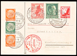 1938, Sudetenland-Fahrt LZ 130, Abwurf Reichenberg, Hübsch Frankierte Postkarte Nach Berlin-Charlottenburg, U.a. Dabei R - Sonstige & Ohne Zuordnung