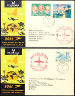 PHILIPPINEN 1961, B.O.A.C.-Erstflug MANILA-LONDON, Zwei Belege, Davon Der Eine Bis Singapur Und Der Zweite Nach London B - Sonstige & Ohne Zuordnung