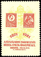 1921 Budapest, IX. 22-27. Fünfzigjähriges Jubiläum, Gezähnter In Nationalfarben Gehaltener Wert Mit Darstellung Von Unga - Sonstige & Ohne Zuordnung