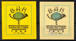 1935 Hannover, B.A.H. 11.-19. Mai, Geschnittener Wert Auf Grüngelbem Sowie Strohgelbem Papier - Sonstige & Ohne Zuordnung