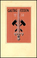 1938, Gautag Essen, Seltene Karte Mit Eingelassenem Seidenstoff, Gute Erhaltung  BF - Andere & Zonder Classificatie