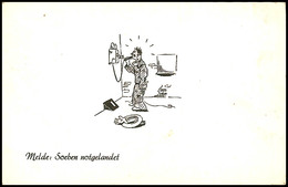 1941, Melde: Soeben Notgelandet, S/w Jux-Karte, Per Feldpost Aus Augsburg (Rot Kreuz Maschi.-Werbestpl.) Nach Wien Gelau - Other & Unclassified