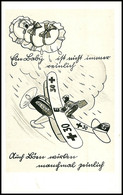 1941, S/w Jux-Karte Mit Abb. Flugzeug Mit Hakenkreuz/Pilot Will Baby Retten, Per Feldpost Aus München Nach Ostmark Gelau - Sonstige & Ohne Zuordnung