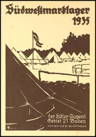 1935, Südwestmarklager Der HJ 1935, SW-Karte Mit 6 Pfg Welttreffen Der HJ Und Entsprechendem Sonderstempel Nach Heidelbe - Otros & Sin Clasificación