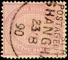 2 Mark Lebhaftgraulila, Klar Gestempelt KDPAG SHANGHAI 23/8 90, Gepr. Kilian BPP (1 Z. Min. Kurz), Mi. 700,-, Katalog: V - China (oficinas)