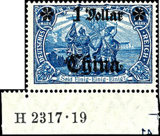 1 Dollar Auf 2 Mark In Type IIAII (Abstand 11 Mm) Mit Aufdruck-HAN 2317.19, Fotoattest Dr. Hartung: "... Ist Sehr Gut Ge - China (oficinas)