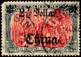 2 1/2 Dollar Auf 5 Mark, Linke Rosette Auf Einer Spitze Gestempelt Zahnfehler, Mi. 300,-, Katalog: 47A PF I O - Cina (uffici)