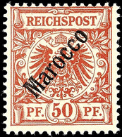 Nicht Ausgegeben: 50 Pfg Ohne Neue Wertangabe, Tadellos Postfrisch, Mi. 400.-, Katalog: VI ** - Deutsche Post In Marokko