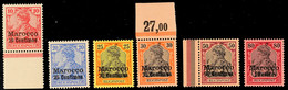 6 Verschiedene Tadellos Postfrische Werte, Teils Mit Bogenrand, Mi. 216.-, Katalog: 9/12,14/15 ** - Deutsche Post In Marokko