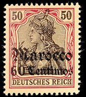 60 C. Auf 50 Pf. Tadellos Postfrisch, Mi. 70.-, Katalog: 28 ** - Deutsche Post In Marokko