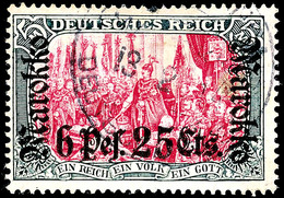 6.25 Pes. Auf 5 Mark Tadellos Gestempelt, Gepr. Georg Bühler, Mi. 420,-, Katalog: 58IAa O - Deutsche Post In Marokko