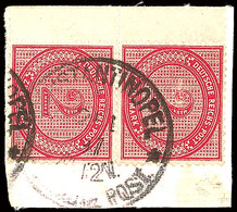 2 Mk Braunpurpur Im Senkrechten Paar Mit Zwischenstegansatz Links Auf Pracht-Briefstück Mit Stempel CONSTANTINOPEL 21.1. - Turkey (offices)