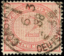 2 Mark Mittelrosalila, Gestempelt CONSTANTINOPEL 1  6 3 88 (Arge Type 6), Mi. 500.-, Katalog: V37c O - Deutsche Post In Der Türkei