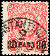 20 Para Auf 10 Pf. Tadellos Gestempelt, Gepr. Hollmann BPP, Mi. 100.-, Katalog: 2b O - Turquie (bureaux)