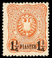 1 1/4 Piaster Auf 25 Pf. Ungebraucht, Min. Dünn, Mi. 240.-, Katalog: 4a * - Turchia (uffici)