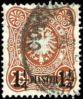 1 1/4 Piaster Auf 25 Pf. In A-Farbe Tadellos Gestempelt, Mi. 300,--, Katalog: 4a O - Deutsche Post In Der Türkei