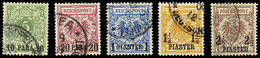 Krone/Adler Mit Aufdruck, Kompletter Gestempelter Prachtsatz, Mi. 60.-, Katalog: 6/10 O - Deutsche Post In Der Türkei