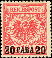 20 Para Auf 10 Pf. In A-Farbe Tadellos Ungebraucht Mit Neugumi, Gepr. Wiegand BPP, Mi. 220.-, Katalog: 7a NG - Turquia (oficinas)