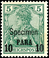 10 Para Auf 5 Pfg Germania Mit Zusätzlichem Aufdruck "Specimen", Tadellos Ungebraucht, Gepr. Bothe BPP, Mi. 180.-, Katal - Turchia (uffici)