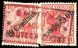 SMYRNA 4 AUG 1911 **, Praktisch Kompletter Abschlag Auf 2x Nr. 49 Auf Kleiner Unterlage Geklebt, Schönes Stück!, Katalog - Turquia (oficinas)