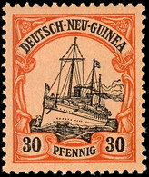 30 Pf. Schiffszeichnung, Nicht Gelisteter Plattenfehler Auf Feld 94 "Farbpunkt Unter Rechter 30", Ungebraucht. Gepr. Dr. - Nuova Guinea Tedesca