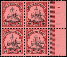 80 Pfg. Kaiseryacht, Postfrischer 4 Er - Block Vom Bogenseitenrand, Katalog: 15 ** - Nuova Guinea Tedesca