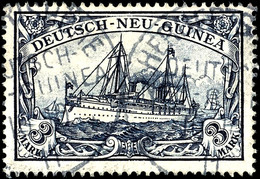 3 Mark Kaiseryacht Tadellos Gestempelt, Tiefst Gepr. Jäschke-L. BPP, Mi. 190,--, Katalog: 18 O - Deutsch-Neuguinea