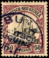 BUKA 16.II. Klar Auf 50 Pf. Schiffszeichnung, Das Datum Kommt So Nur Auf GRI Vor,  Die Stempelfarbe Ist Zu ölig. Wahrsch - Nuova Guinea Tedesca