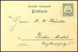 1909, Ganzsachenkarte 5 Pfg, Stempel FRIEDRICH-WILHELMSHAFEN -/-/09 (Tag Und Monat Nicht Lesbar, Geschrieben Am 27.9.09) - Otros & Sin Clasificación