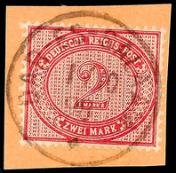 2 Mark Dunkelrotkarmin Auf Postanweisungsausschnitt, Klar Und Zentrisch Gestempelt DAR-ES-SALAAM 1/10 98, Gepr. R.F.Steu - Afrique Orientale