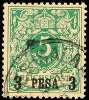 3 Pesa Auf 5 Pfg, Aufdruck In Type I, Tadellos Gestempelt, Mi. 60.-, Katalog: 2I O - África Oriental Alemana